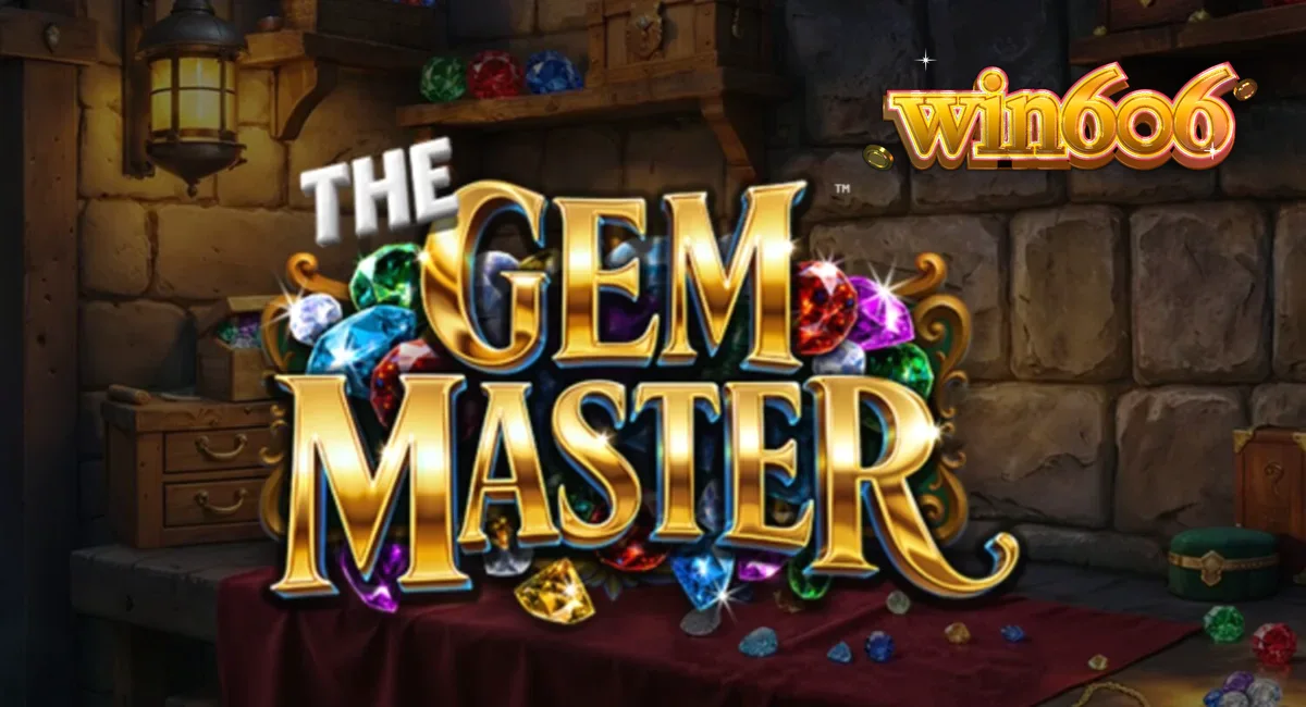 Interface do jogo de slot The Gem Master com pedras preciosas e ferramentas de joalheiro
